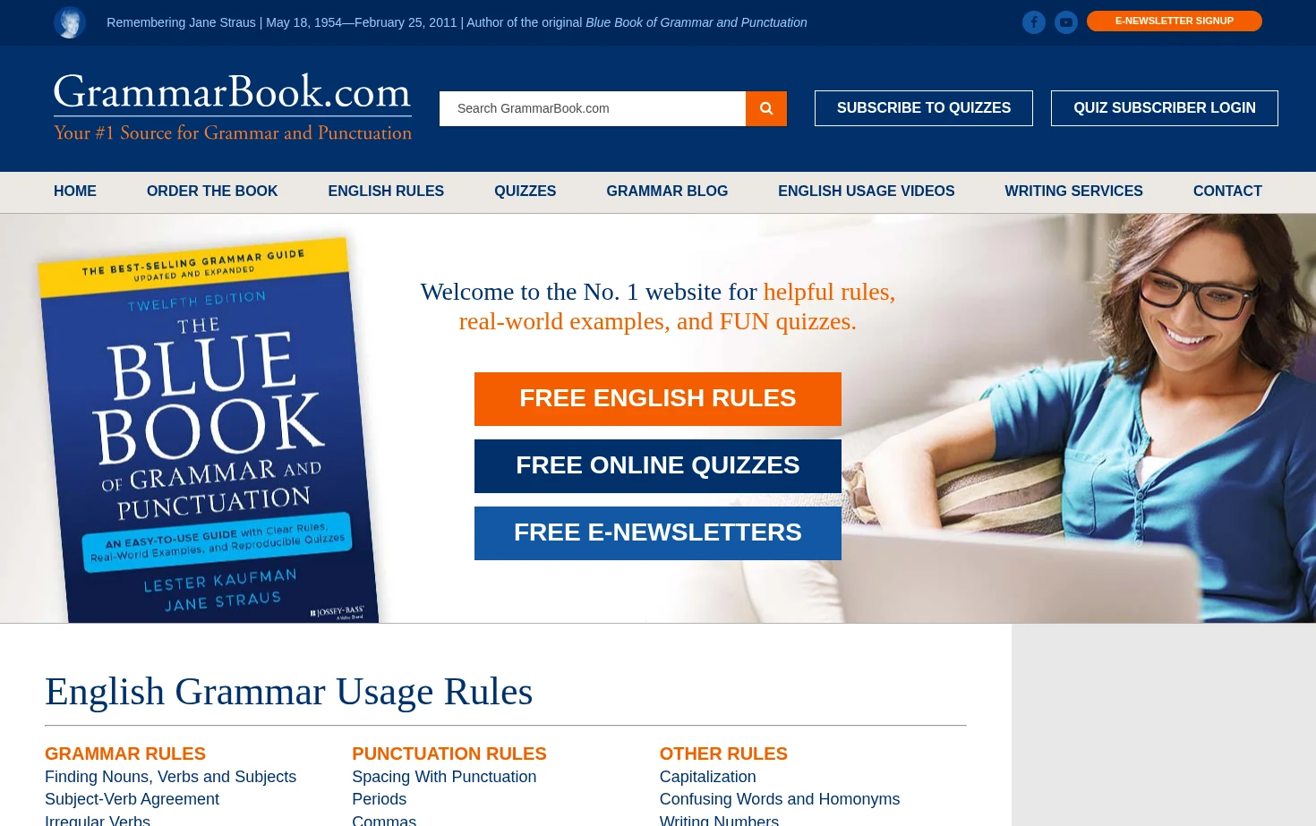 GrammarBook.com 页面快照